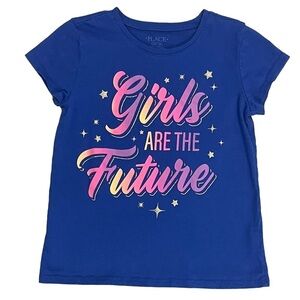 The Children’s Place Blue Girls are the Future Short Sleeve Shirt Size M